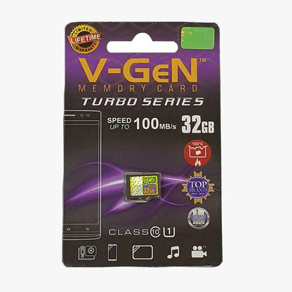 Micro SD VGEN 32GB Class 10 100mb/s Turbo Series Memory Card MMC Microsd Kartu memori 32 Gb Original