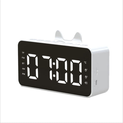 SPEAKER JAM Bluetooth Q5 Q9 LED Alarm Clock + Phone Stand Holder Digital Display Smart Portable Kaca