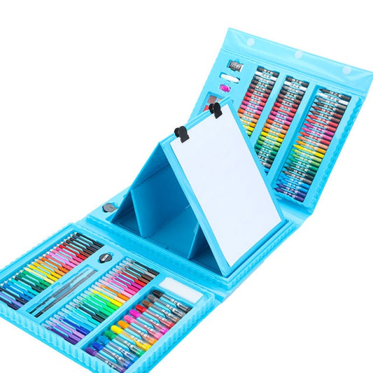 Crayon Set 208pcs / Alat Menggambar Mewarnai Dan Melukis Lengkap Isi 208 Pcs Untuk Anak-Anak / Kit Art Supplies Painting Set For Children / Krayon Hadiah Kado Ulang Tahun Anak Birthday Gift Water Colors Pensil Warna Pencil Colours Coloring Set