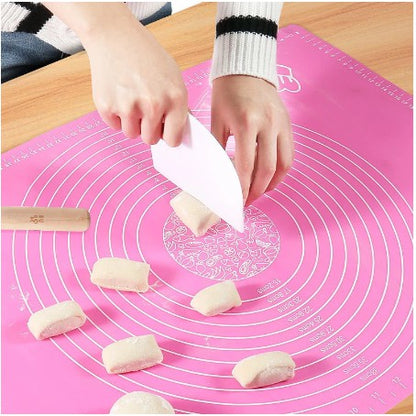 Alas Adonan Kue Silikon 40x50Cm Anti Lengket Baking Mat Tatakan Giling Roti Donut Pizza Silicone