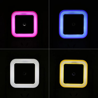 Lampu Tidur LED Otomatis Sensor Cahaya Colok Listrik Dinding Persegi Dekorasi Ruangan Night Lamp