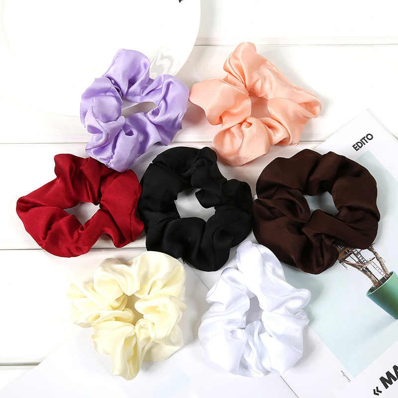 Ikat Rambut Scrunchie Satin Silk IMPORT Korea Hairband Kunciran Cepol Hijab Aksesoris Fashion Wanita