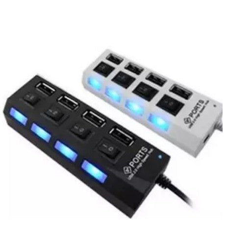 USB Hub 4 Port Output On / Off Saklar 4 IN 1 2.0 Colokan Konektor Extender Flashdisk Mouse Keyboard