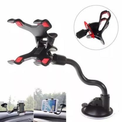 Soft Tube Car Holder Mobil Jepit 4 Cakar Tempel Kaca Dashboard Gps HP Flexible Universal Penyangga