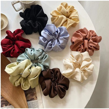 Ikat Rambut Scrunchie Satin Silk IMPORT Korea Hairband Kunciran Cepol Hijab Aksesoris Fashion Wanita