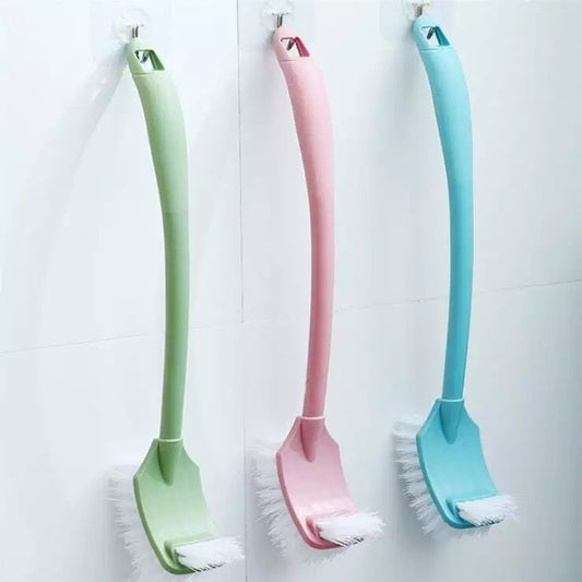 Sikat Toilet 2 Sisi Gagang Panjang / Alat Gosok Lantai Kamar Mandi Kloset / Long-Handled Toilet Brush Double-Sided / Sikat Pembersih WC Closet Sudut 2 Sisi Melengkung Lengkung Bengkok Serbaguna