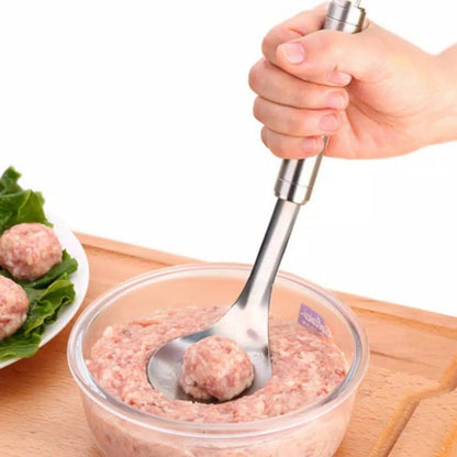 Sendok Bakso Cetakan Pembuat Baso Stainless Steel / Meatball Maker Alat Bantu Cetak Daging Sapi Ikan Pentol Shape Hole Bulat Anti Lengket Anti Karat