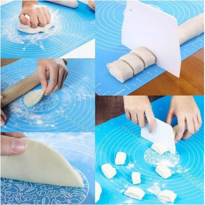 Alas Adonan Kue Silikon 40x50Cm Anti Lengket Baking Mat Tatakan Giling Roti Donut Pizza Silicone