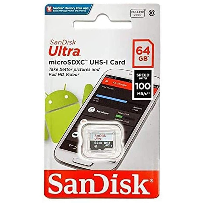 Memory Card Sandisk Ultra 64GB 100mb/s Class 10 Non Adapter Kartu Memori Micro SD SDHC Original