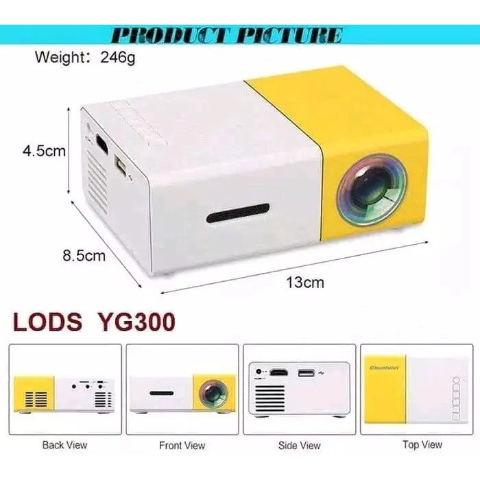 Super Mini Proyektor YG-300 Pembesar Layar LED Portable Projector Home YG300 TV Bioskop Rumah Remote