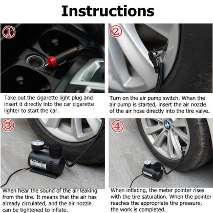 Pompa Ban Elektrik Air Compressor Mini DC 12V Pompa Angin Ban Portable Udara Listrik Mobil Motor Sepeda Bola Kolam Kasur Perahu Karet 100 150PSI Kecil Ringan Kompresor Adapter Nozzle