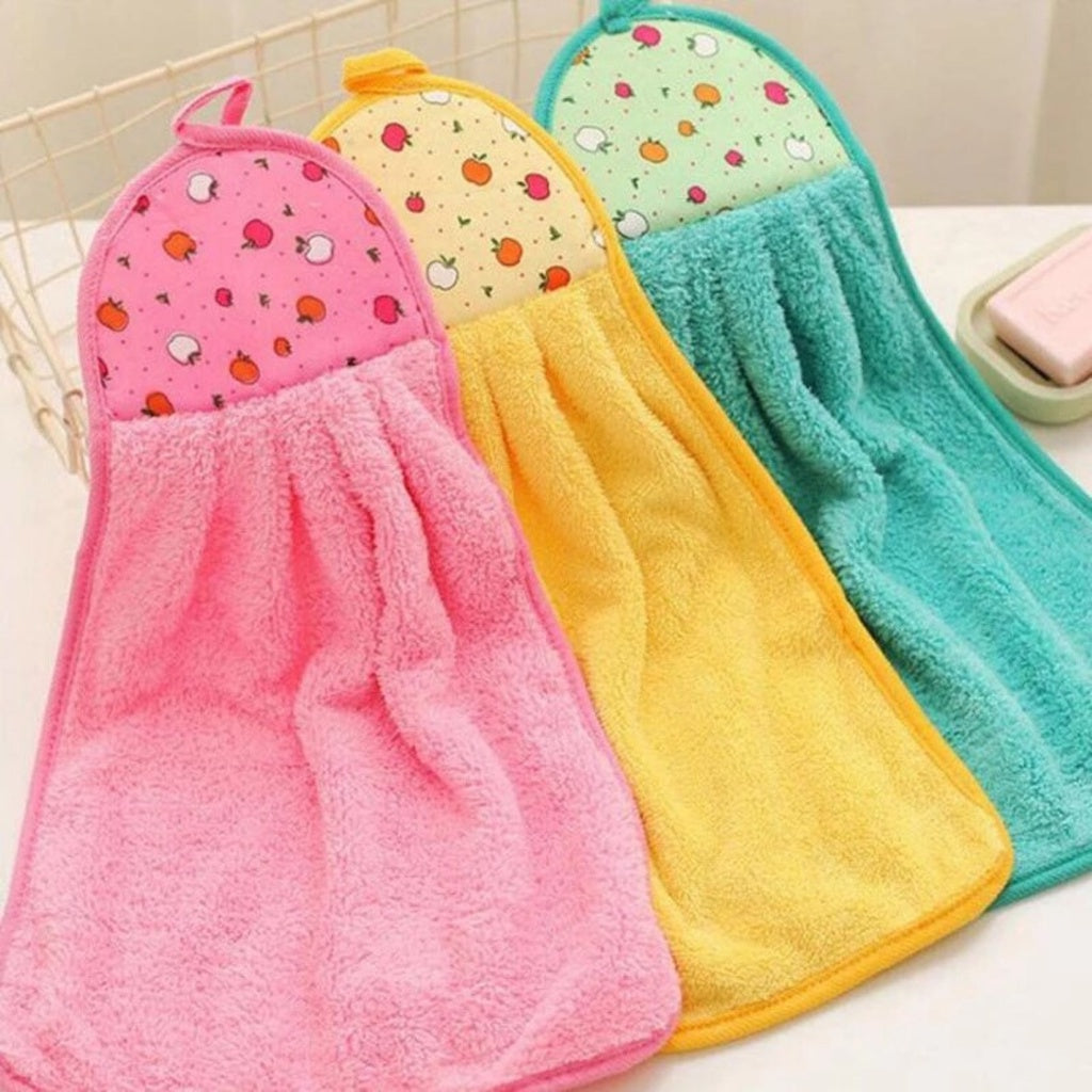 Kain Lap Tangan Motif - Hand Towel Handuk Gantung Wastafel Dapur Kamar Mandi - Microfiber Serbet Pengering Tangan Basah Serap Air Serbaguna