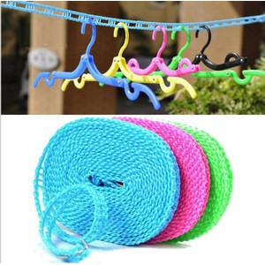 Tali Jemuran Pakaian 5 Meter dan 3 Meter Super Praktis Gantungan Baju Clothes Line + Hook / Tambang Gantungan Baju 5M & 3M