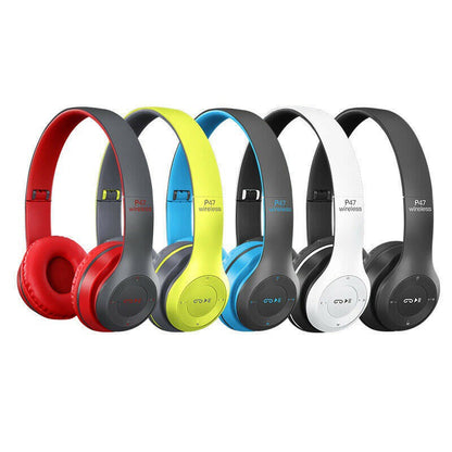 HEADPHONE BLUETOOTH P47 Headset Bando Gaming Lipat Wireless Audio Stereo Super Bass 5.0 EDR Travel