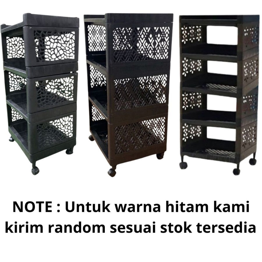 Rak 4 Susun Dengan Roda Plastik Yoyo / Tempat Penyimpanan Dapur Kamar Mandi Ruang tamu Serbaguna / Rak Apartement 4 Tingkat Layer / Storage Rack Minimalis Trolly Jalan Mini Makanan Snack Organizer