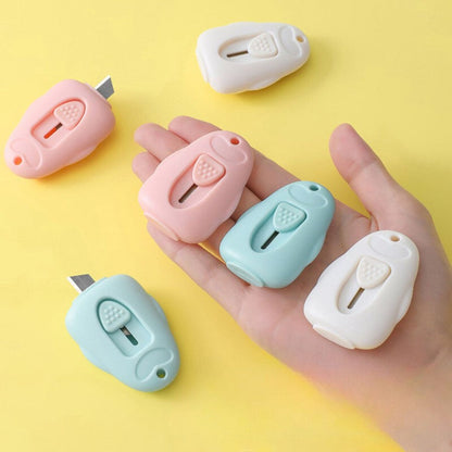 Pisau Cutter Mini Model Awan & Dolphin Alat Bantu Potong Kertas Plastik Unboxing Paket Perlengkapan ATK Sekolah Travel Size Cloud Shape Sliding Knife Kater Kecil Lucu Cuter