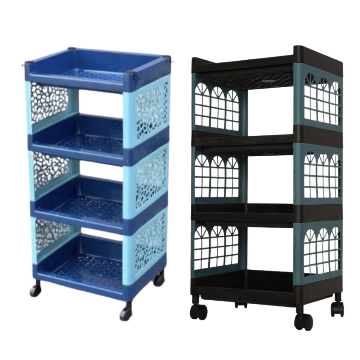 Rak 4 Susun Dengan Roda Plastik Yoyo / Tempat Penyimpanan Dapur Kamar Mandi Ruang tamu Serbaguna / Rak Apartement 4 Tingkat Layer / Storage Rack Minimalis Trolly Jalan Mini Makanan Snack Organizer