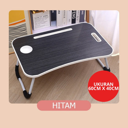 Meja Belajar Lipat Ukuran Besar / Folding Table Dengan Slot Tempat Buku Hp Gelas Botol Anti Air Meja Mini Anak Kerja Menulis Gambar Mewarnai Main Lantai Laptop Serbaguna / Alat Perlengkapan Sekolah Kantor PAUD SD SMP SMA Super Kokoh Board