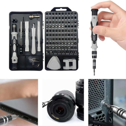 Obeng Set 115 in 1 Kepala Magnetic / Alat Perkakas Perlengkapan Service Komputer Laptop Kamera Hp Jam Tangan Drone Radio Elektronik / Screwdriver Screw Bits Hardware Tools kit 115Pcs / Peralatan Reparasi Pembuka Mata Baut Alat Bengkel Multifungsi