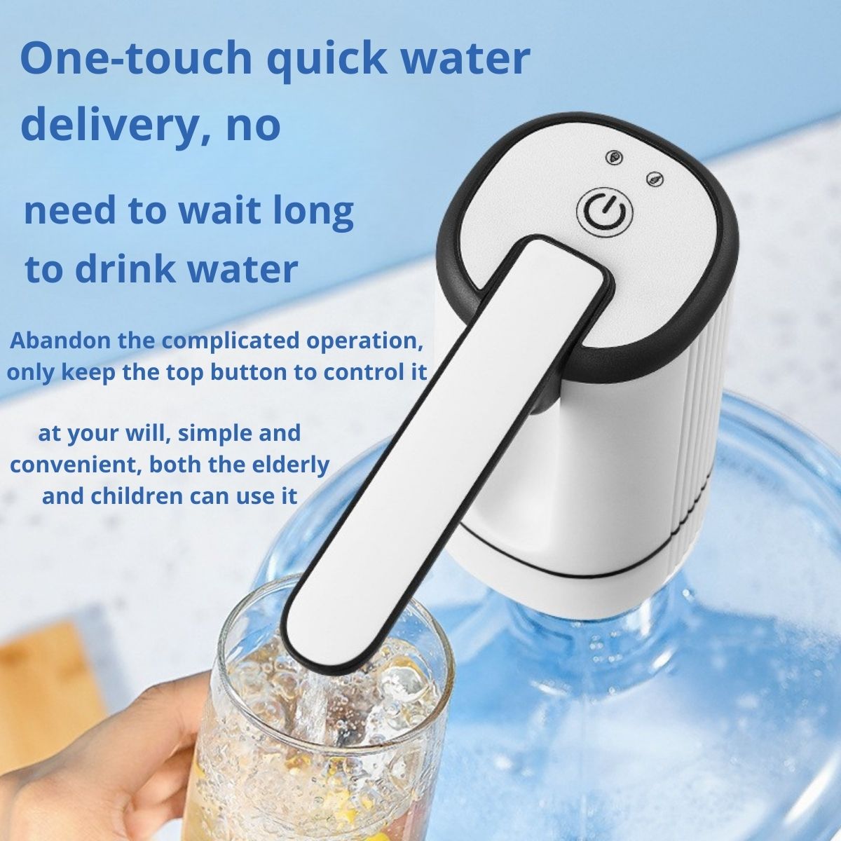 Pompa Galon Elektrik Lipat 1 Tombol Timer /Water Pump Electric/Dispenser Air Minum Pencet Portable