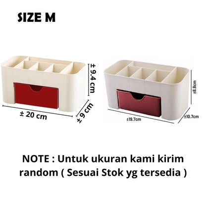 Rak Kosmetik Laci Makeup / Kotak Tempat Penyimpanan Storage Box Organizer Serbaguna Remote TV AC Brush Make Up Lipstik Aksesoris /  Plastik Wadah Perhiasan Kutek Parfum Gunting Makeup Sekat