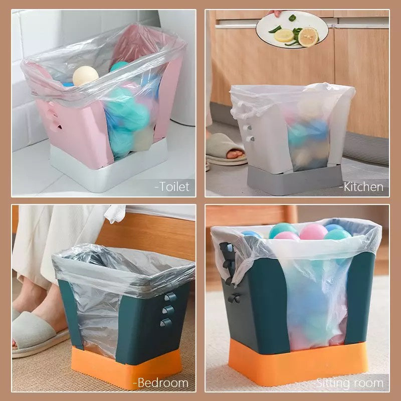 Tempat Sampah Lipat Multifungsi / Penyangga Tong Sampah Dapur Adjustable / Magic Trash Bin Flexible Wadah Pembuangan Sampah Kamar Mandi Toilet Mobil Dapur Kantor Mini