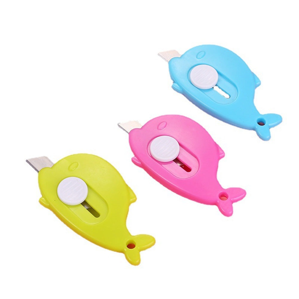 Pisau Cutter Mini Model Awan & Dolphin Alat Bantu Potong Kertas Plastik Unboxing Paket Perlengkapan ATK Sekolah Travel Size Cloud Shape Sliding Knife Kater Kecil Lucu Cuter