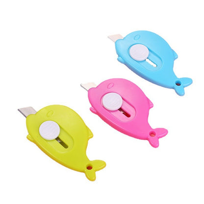 Pisau Cutter Mini Model Awan & Dolphin Alat Bantu Potong Kertas Plastik Unboxing Paket Perlengkapan ATK Sekolah Travel Size Cloud Shape Sliding Knife Kater Kecil Lucu Cuter