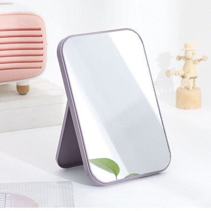 Cermin Lipat Persegi Portable / Standing Beauty Mirror Kaca Duduk Untuk Rias Makeup Wajah / Foldable Vanity Mirror Cermin Meja Untuk Souvenir Pernikahan Kosmetik Travelling Travel Mini Slim