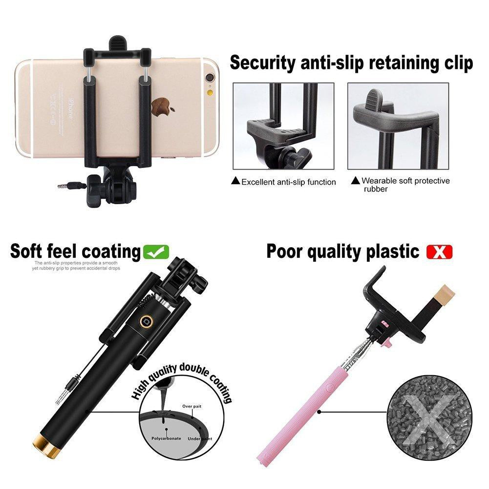 [MA] Tongsis Bluetooth Locust Mini Selfie Stick for iOS Android Monopod Kabel Remote Shutter Phone Holder