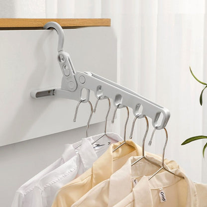 Gantungan Baju Lipat 5 Lubang / Magic Hanger Plastik / Rak Cantolan Gantung Pakaian Celana Serbaguna