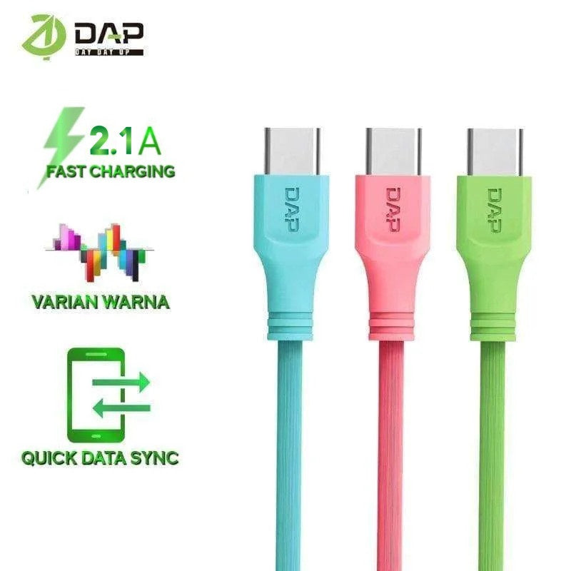 [MA] Kabel Data DAP D-B01M Micro USB 100Cm - Cable Charger Casan Fast Charging 2.1A Cable Transmission 1M High Speed Bentuk Bulat 1 Meter Transfer 480 mbps warna Macaron Pastel Hijau Biru Ungu Pink Putih Hitam