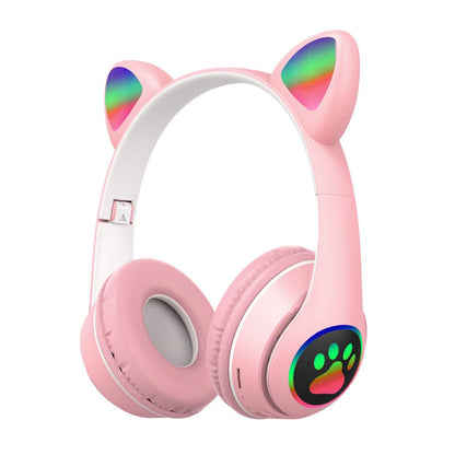 Headphone Bluetooth MZ-023 LED Telinga Kucing Headset Bando Wireless Portable Cute Cat Audio Stereo Super Bass Earphone Music Gaming