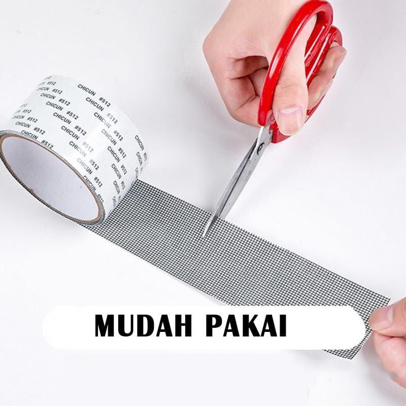 Lakban Penambal Lubang Kawat Jaring Nyamuk 2 Meter Tape Repair Penutup Jaring Rusak Berlubang Isolasi Perekat Kasa Anti Serangga 2M Serbaguna