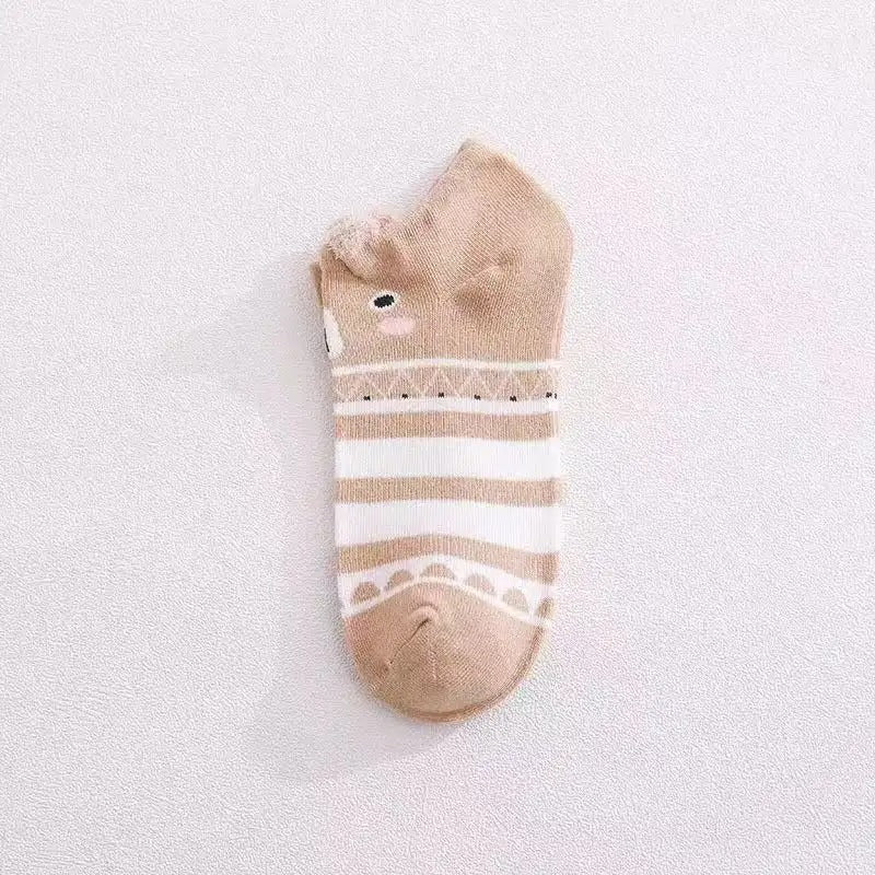 Kaos Kaki Pendek Karakter Hewan Motif Kuping Lucu / Socks Alas Sepatu Kaus Semata Kaki Lembut Nyaman Korean Fashion Wanita Anak Remaja Pelindung Jari Tumit Kaki Anti Lecet Cute Animal