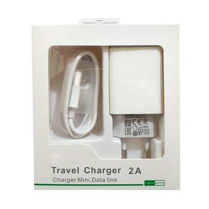 [MA] Travel Charger Micro USB Brand A82 2A untuk Android Oppo Vivo Xiaomi Realme Wall Charging Adapter Transfer Data Adaptor Casan Handphone Fast Charging 2.0A Kabel Bulat Cable Putih