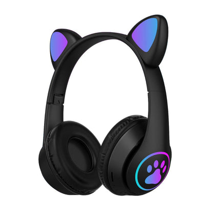 Headphone Bluetooth MZ-023 LED Telinga Kucing Headset Bando Wireless Portable Cute Cat Audio Stereo Super Bass Earphone Music Gaming