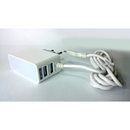 Travel Charger 3 Output 2.1A Kabel Data Casan HP Android 3in1 Dual USB Port + Kabel Micro USB