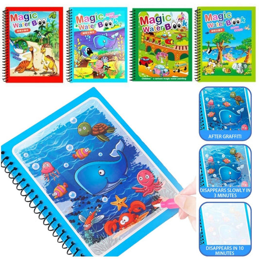 Magic Water Book FREE Spidol Air - Buku Ajaib Belajar Mewarnai Edukasi Anak / Practice Drawing Repeated Use Latihan Motorik Menggambar Kreativitas Hadiah Kado Ulang Tahun Prasekolah Paud TK SD Bisa Dipakai Berkali-kali