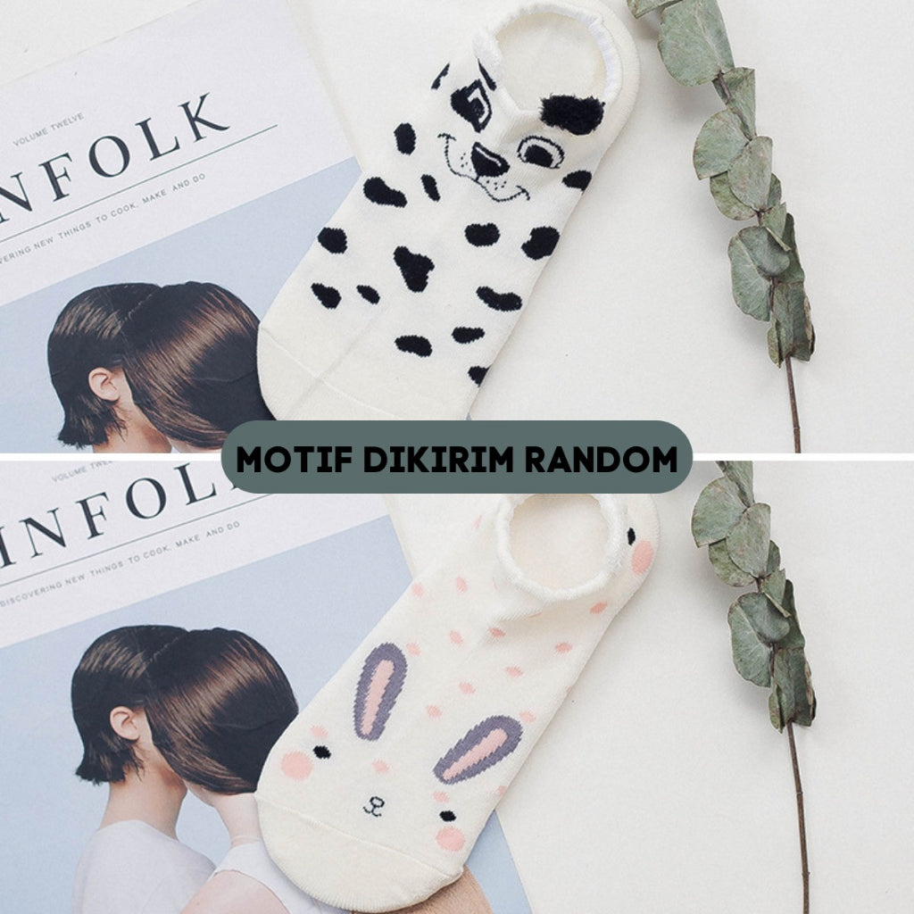 Kaos Kaki Pendek Karakter Hewan Motif Kuping Lucu / Socks Alas Sepatu Kaus Semata Kaki Lembut Nyaman Korean Fashion Wanita Anak Remaja Pelindung Jari Tumit Kaki Anti Lecet Cute Animal