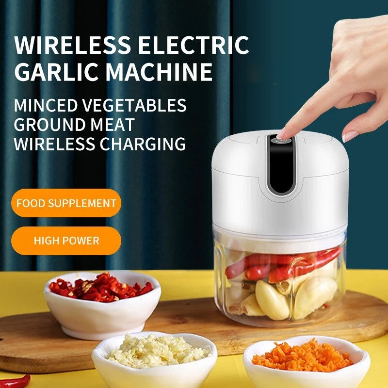 Food Chopper Mini Elektrik / Blender Portable Rechargeable USB Food Grade / Alat Penghalus Makanan Bumbu Dapur Penggiling Daging Sayur Bawang Cabe Food Processor / Perlengkapan Dapur Meat Grinder Cutter Serbaguna