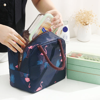 Tas Bekal Alumunium Foil Bentuk Persegi / Lunch Box Cooler Bag Tahan Panas Dingin Tempat Penyimpanan Peralatan Makanan Minuman Snack / Tote Bag Organizer Rantang Multifungsi Waterproof Anak Sekolah Kantor Waterproof