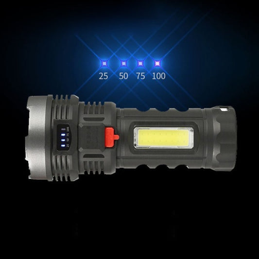 Senter L-822 OSL + COB LED (2in1) / Senter Penerangan Jarak Jauh Rechargeable Flashlight Torch Light Super Terang Lampu Lentera Pencahayaan Darurat Untuk Camping Hiking Piknik Memancing Penerang SOS Nyala Samping Tahan Air