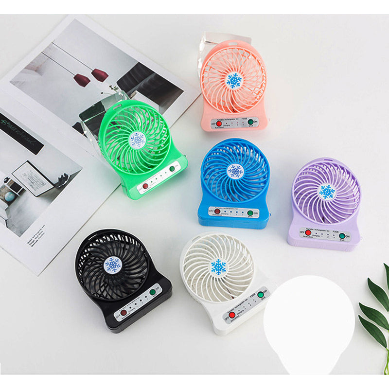 Kipas Angin Mini Portable Rechargeable Handy Fan USB With 3 Speed Mode