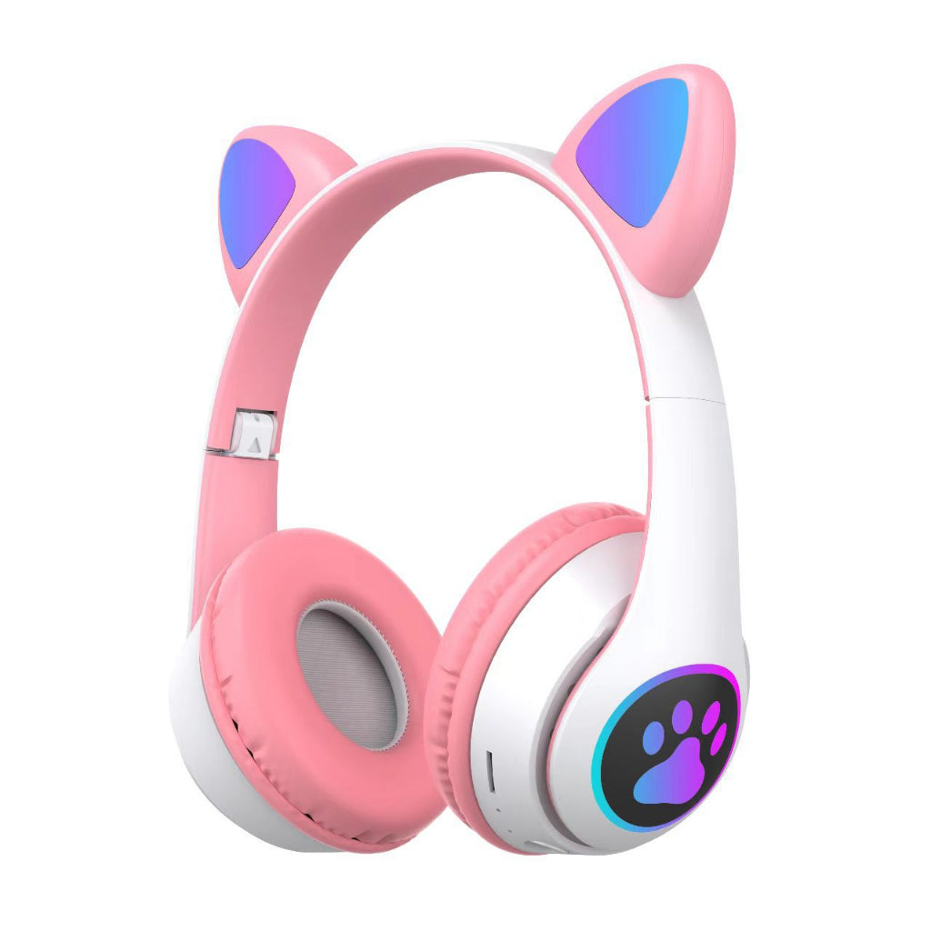 Headphone Bluetooth MZ-023 LED Telinga Kucing Headset Bando Wireless Portable Cute Cat Audio Stereo Super Bass Earphone Music Gaming