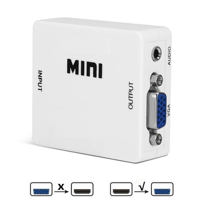 Converter Mini Colokan Port 2VGA Converter port To VGA 1080P Female Konverter Video PS Xbox DVD TV HD USB Kabel Putih