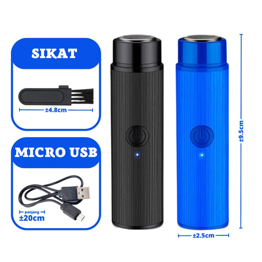 Alat Cukur Elektrik Mini Portable Rechargeable / Shaver USB Pencukur Kumis Alis Jenggot Cambang Bulu Kaki Ketiak / Cukuran Penghilang Bulu Halus Wajah Serbaguna Pisau Anti Karat Hypoallergenic Pria Wanita