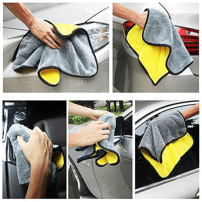 Kain Lap Microfiber Serbaguna 30x40Cm 25x25cm 30x30cm 2 Sisi Bulu Halus Super Tebal Daya Serap Air Cleaning Cloth Multifungsi Handuk Pembersih Kotoran Dapur Mobil Motor Rumah Tangga