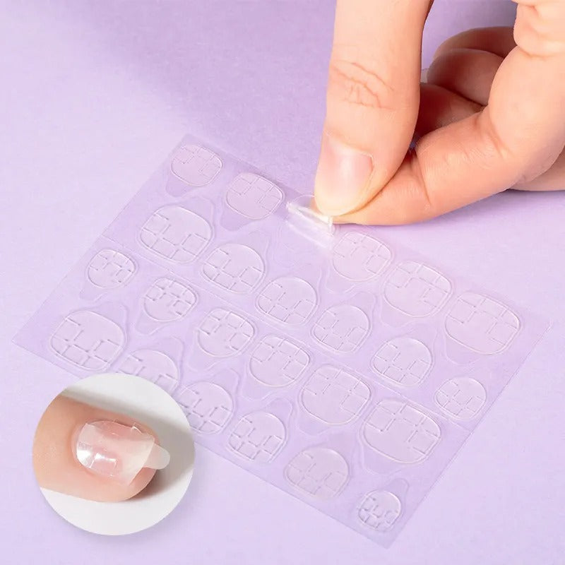 Lem Kuku Palsu Jelly 24pcs / Sticker Double Tape Gel Hias Nail Art Perekat Tempelan Tempel Kupal Fake Nail Perawatan Tangan Kaki Manicure Pedicure