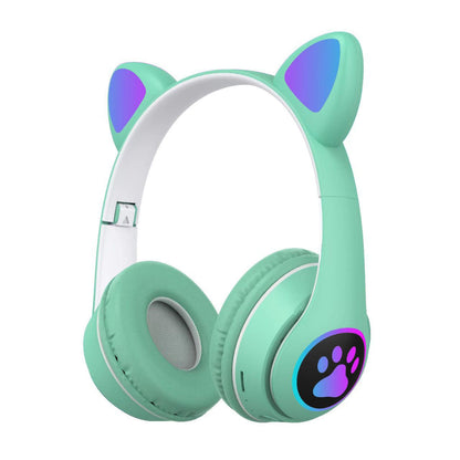 Headphone Bluetooth MZ-023 LED Telinga Kucing Headset Bando Wireless Portable Cute Cat Audio Stereo Super Bass Earphone Music Gaming